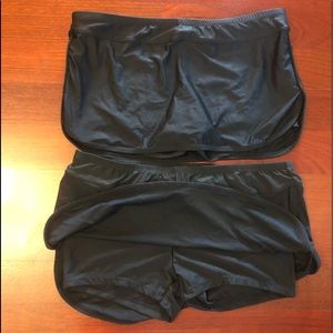 Swim skirt shorts, size small, black
